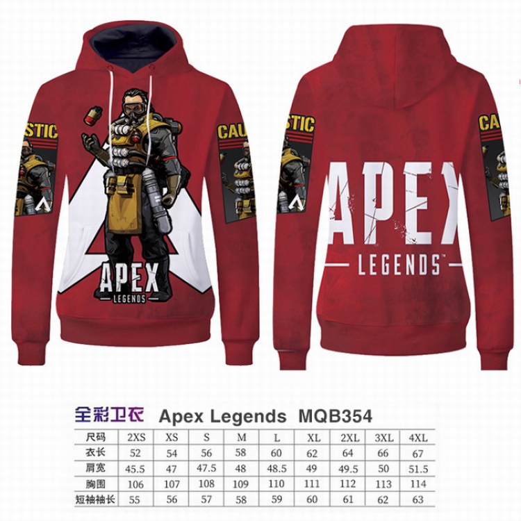 Apex Legends Full Color Long sleeve Patch pocket Sweatshirt Hoodie 9 sizes from XXS to XXXXL MQB354