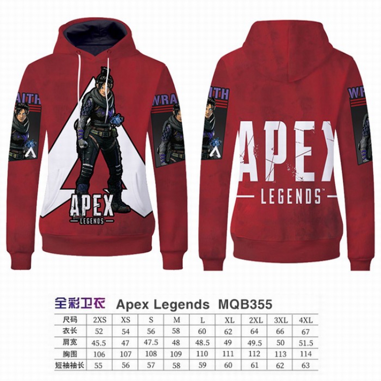 Apex Legends Full Color Long sleeve Patch pocket Sweatshirt Hoodie 9 sizes from XXS to XXXXL MQB355