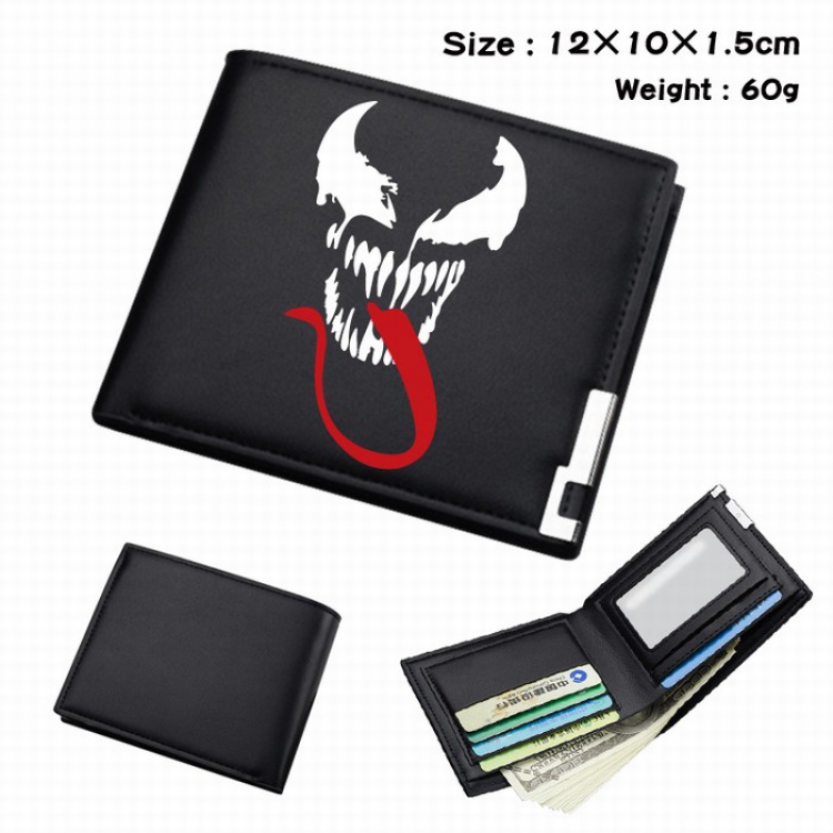 Venom Short Folding Leather Wallet Purse 12X10X1.5CM Style B