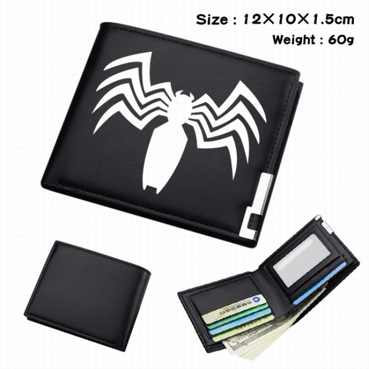 Venom Short Folding Leather Wallet Purse 12X10X1.5CM Style A
