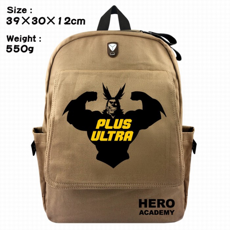 My Hero Academia Canvas Flip cover backpack Bag 39X30X12CM Style B