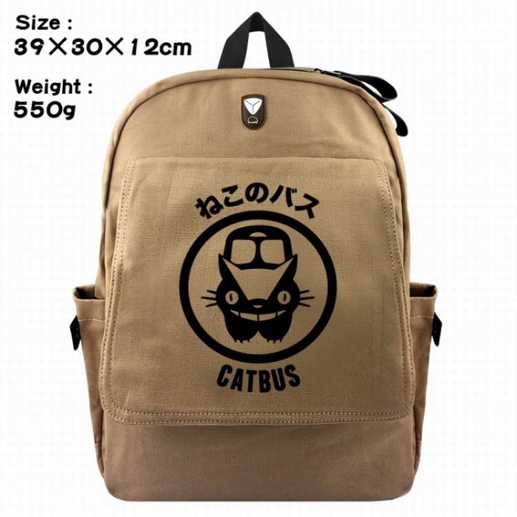TOTORO Canvas Flip cover backpack Bag 39X30X12CM