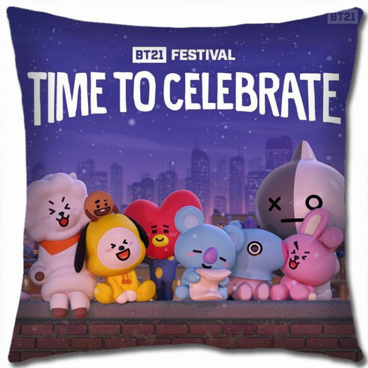 BTS BT21 Double-sided full color Pillow Cushion 45X45CM BS-12 NO FILLING