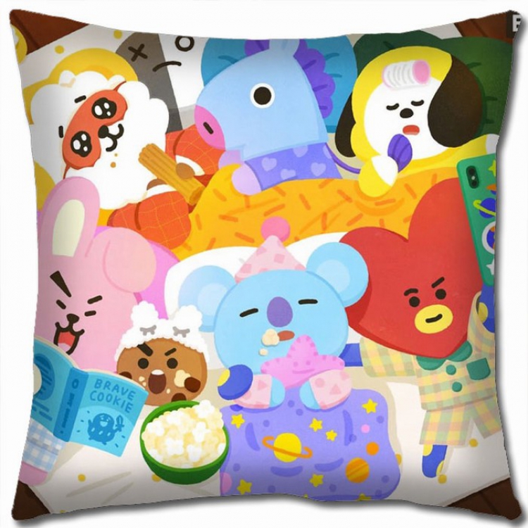 BTS BT21 Double-sided full color Pillow Cushion 45X45CM BS-40 NO FILLING