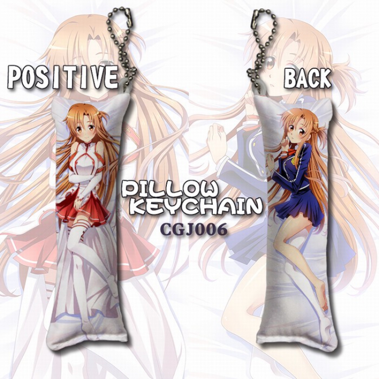 Sword Art Online Long pillow key Chain pendant 4X12CM CGJ006