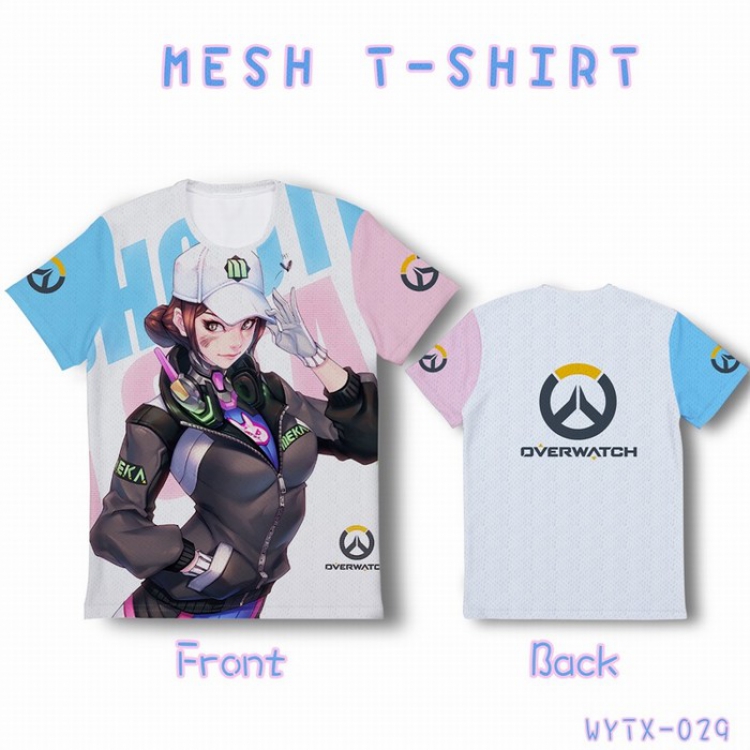 Overwatch Full color mesh T-shirt short sleeve 10 sizes from XS to XXXXXL WYTX029