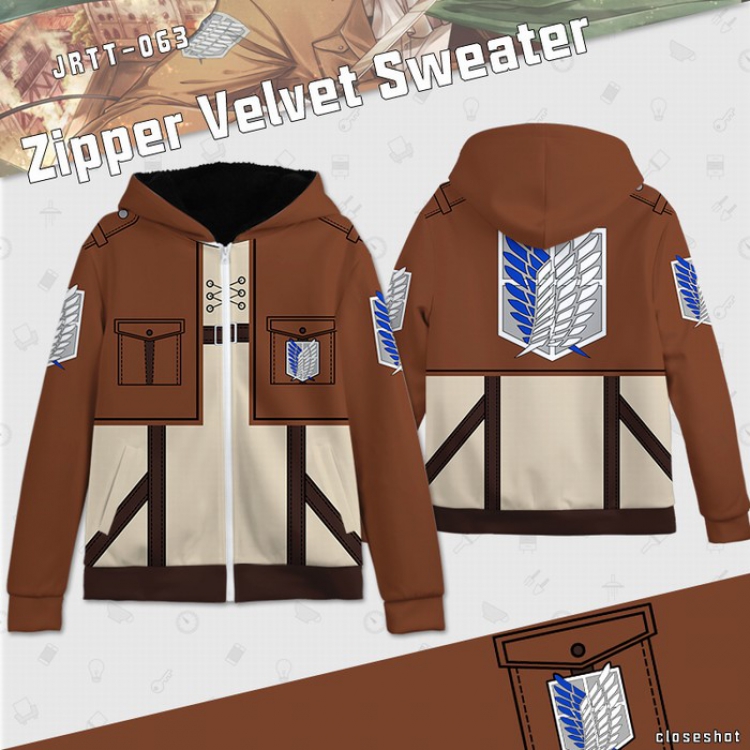 Shingeki no Kyojin Full color zipper sweater Hoodie S M L XL XXL XXXL preorder 2 days JRTT063