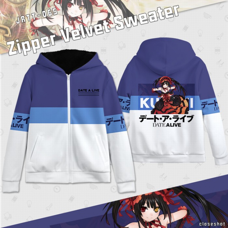 Date-A-Live Full color zipper sweater Hoodie S M L XL XXL XXXL preorder 2 days JRTT065