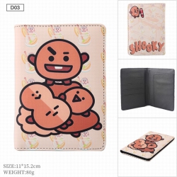 BTS BT21 PU leather multi-func...