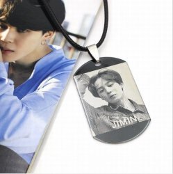 BTS photo Square card Necklace...