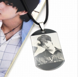 BTS photo Square card Necklace...