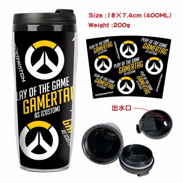 Overwatch Starbucks Leakproof Insulation cup Kettle 7.4X18CM 400ML