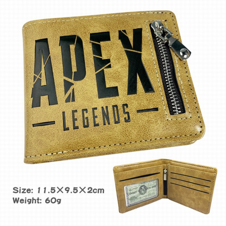 Apex Legends Folded zipper short leather wallet Purse 11.5X9.5X2CM Style A