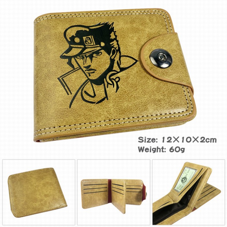 JoJos Bizarre Adventure PU short two fold Snap button wallet Purse Style A