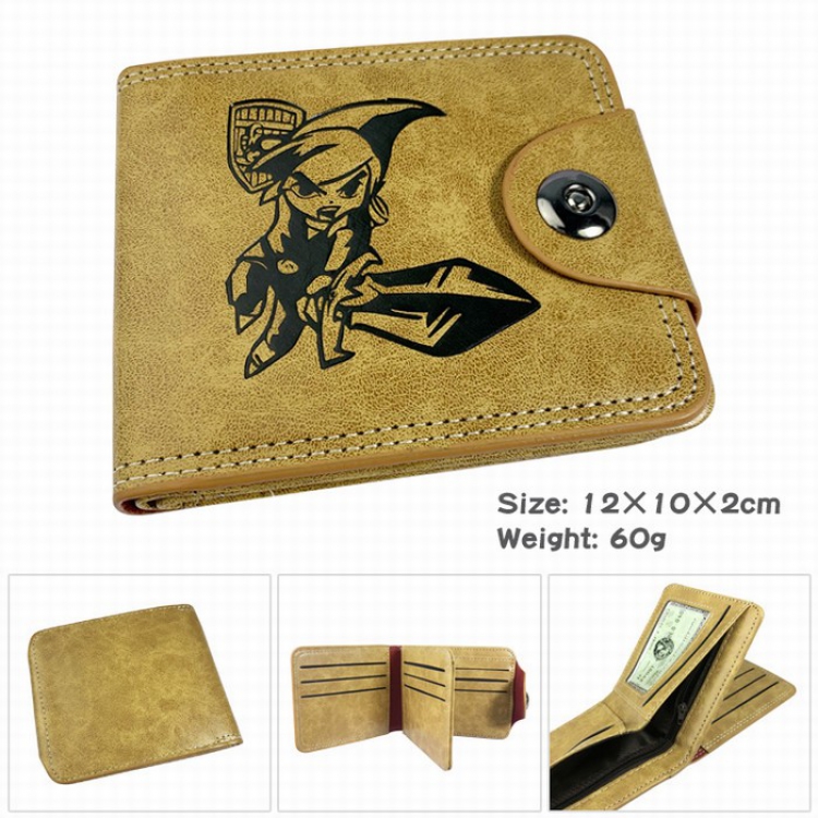 The Legend of Zelda PU short two fold Snap button wallet Purse