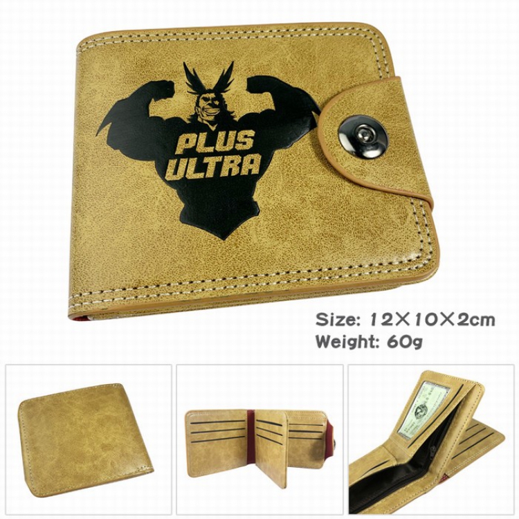 My Hero Academia PU short two fold Snap button wallet Purse Style C