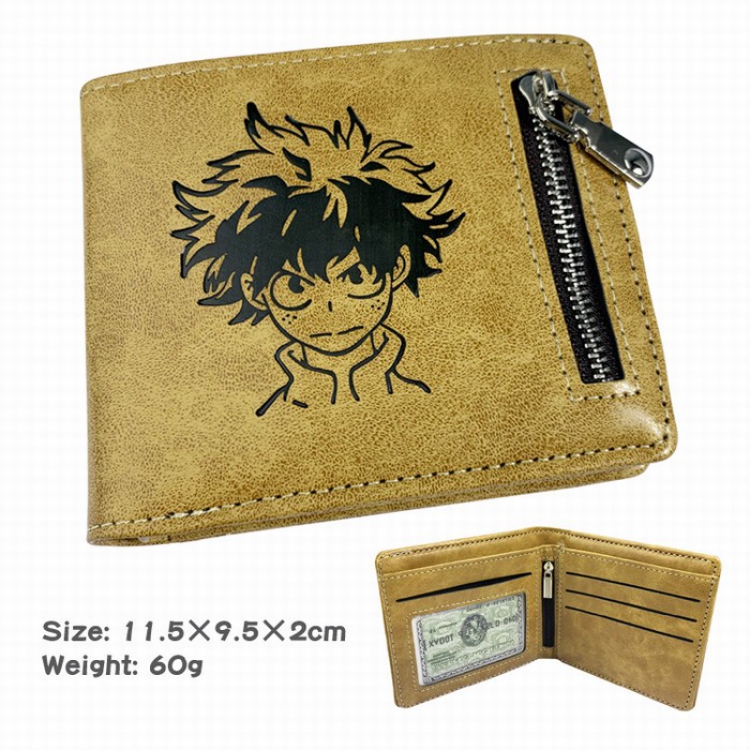 My Hero Academia Folded zipper short leather wallet Purse 11.5X9.5X2CM Style B