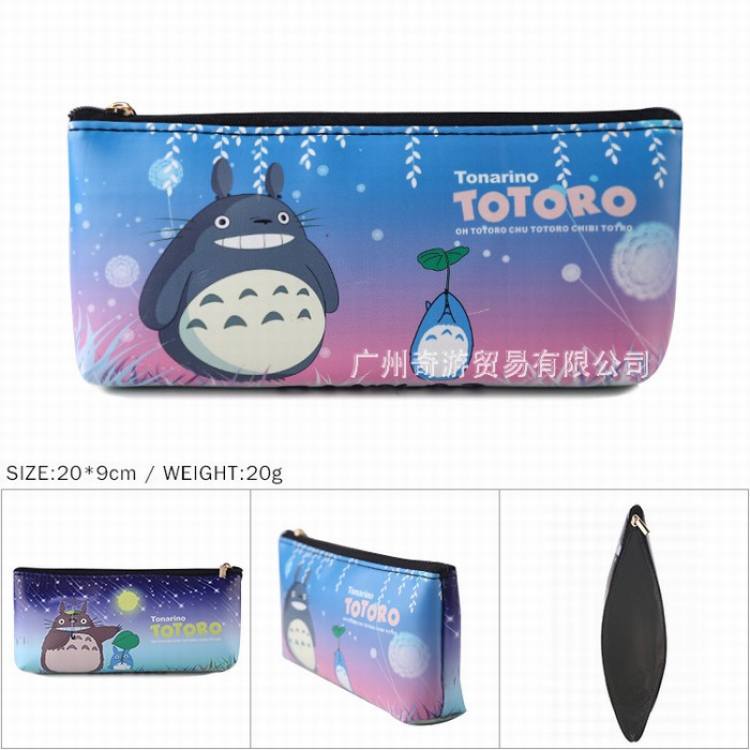 TOTORO Zipper PU pencil case Pencil Bag 20X9CM 20G Style B