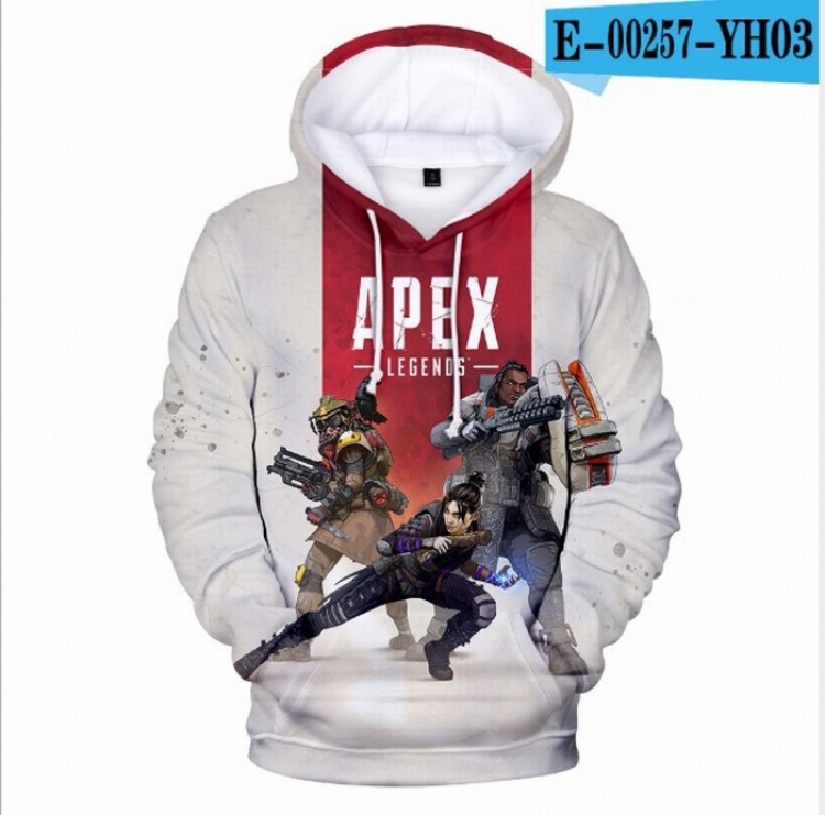 Apex Legends Full Color Long sleeve Patch pocket Sweatshirt Hoodie 9 sizes from XXS to XXXXL Style W