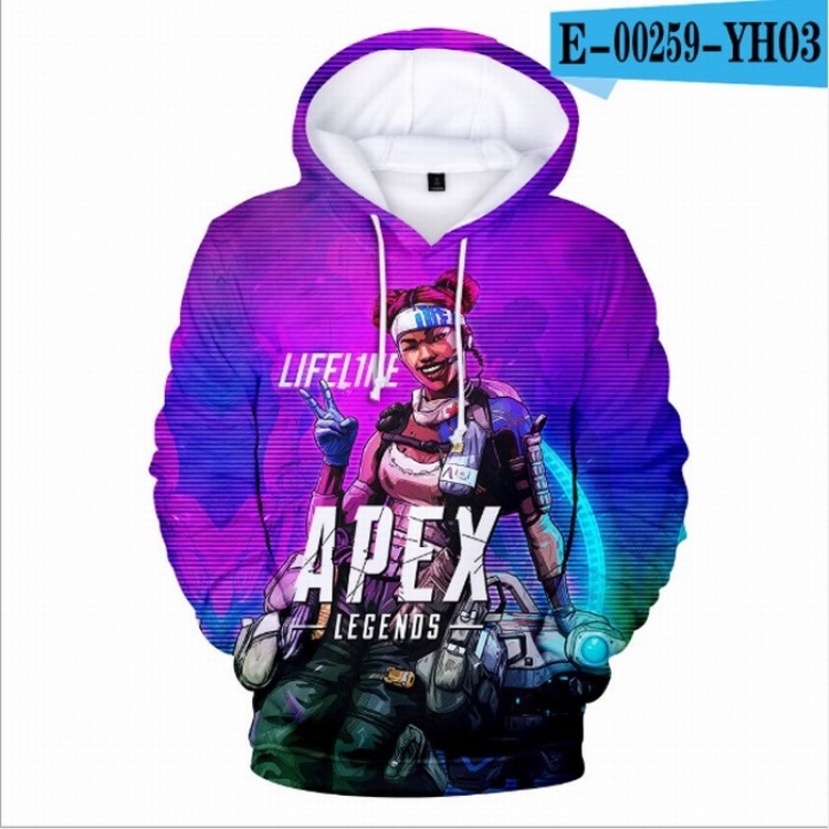 Apex Legends Full Color Long sleeve Patch pocket Sweatshirt Hoodie 9 sizes from XXS to XXXXL Style V 