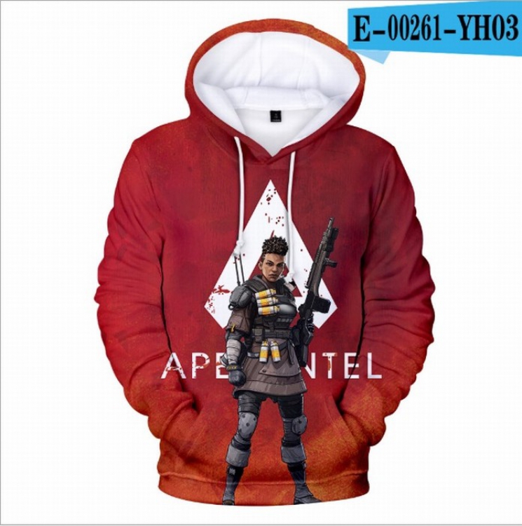 Apex Legends Full Color Long sleeve Patch pocket Sweatshirt Hoodie 9 sizes from XXS to XXXXL Style U