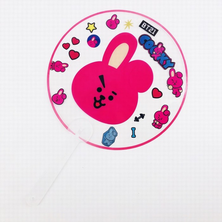 BTS BT21 Round fan transparent fan price for 5 pcs 18X28CM Style A
