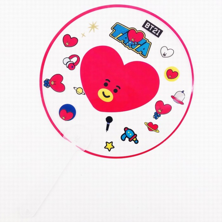 BTS BT21 Round fan transparent fan price for 5 pcs 18X28CM Style F