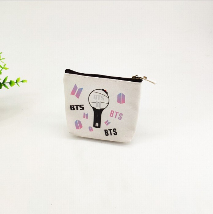 BTS Korean star Printed zipper PU coin purse storage bag 12.5X12CM 23G price for 3 pcs