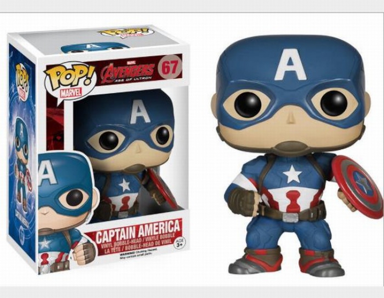 FUNKO POP 67 The Avengers Captain America Boxed Figure Decoration 10CM