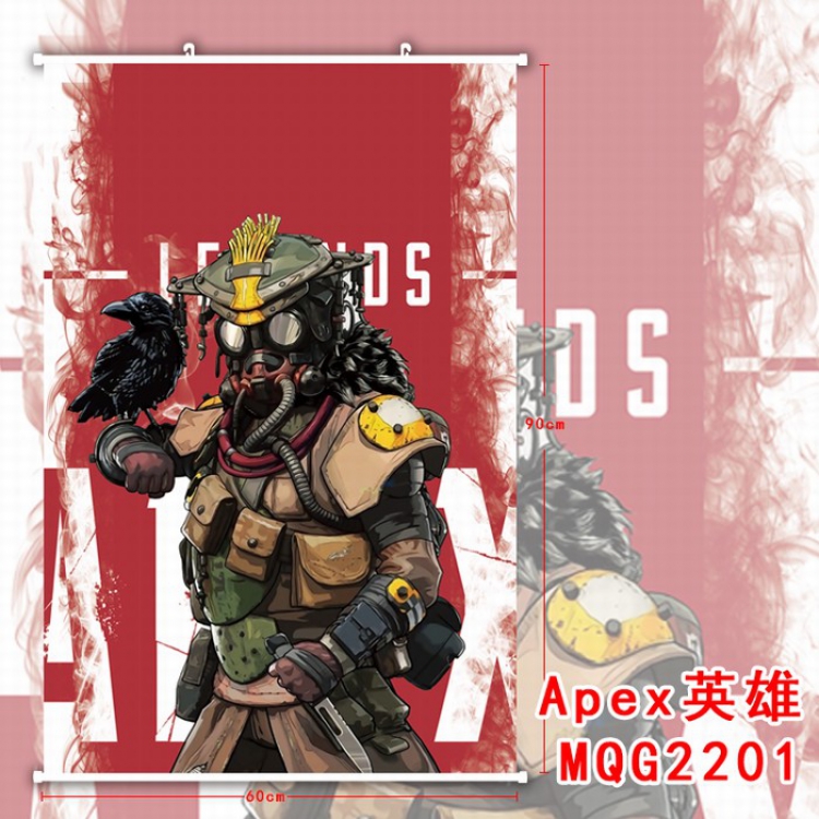 Apex Legends White plastic pole cloth painting Wall Scroll 60X90CM MQG2201