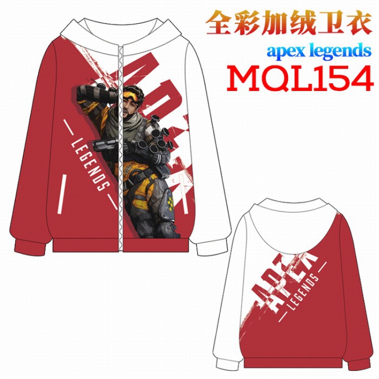 Apex Legends Full color plus velvet hooded zipper Sweatshirt Hoodie coat M L XL XXL XXXL MQL154