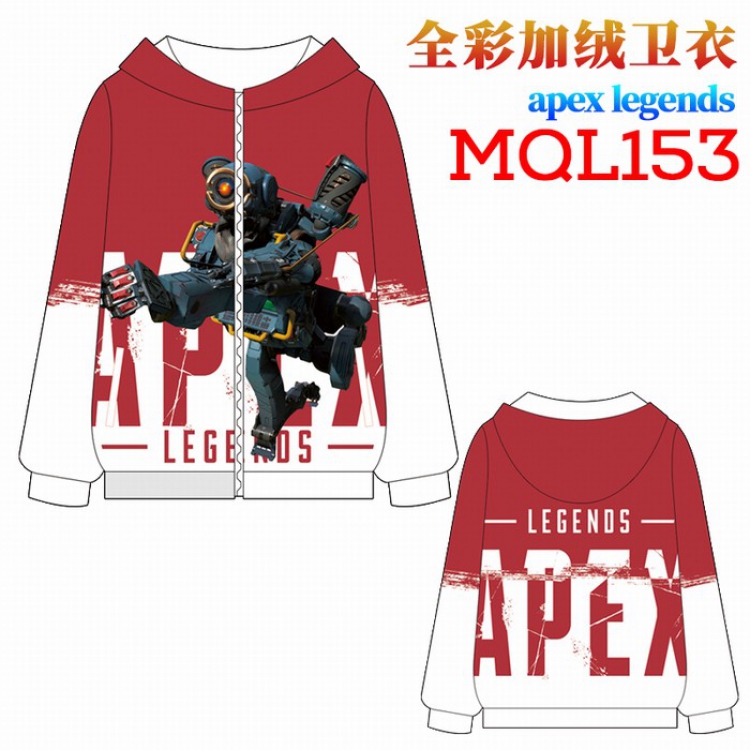 Apex Legends Full color plus velvet hooded zipper Sweatshirt Hoodie coat M L XL XXL XXXL MQL153