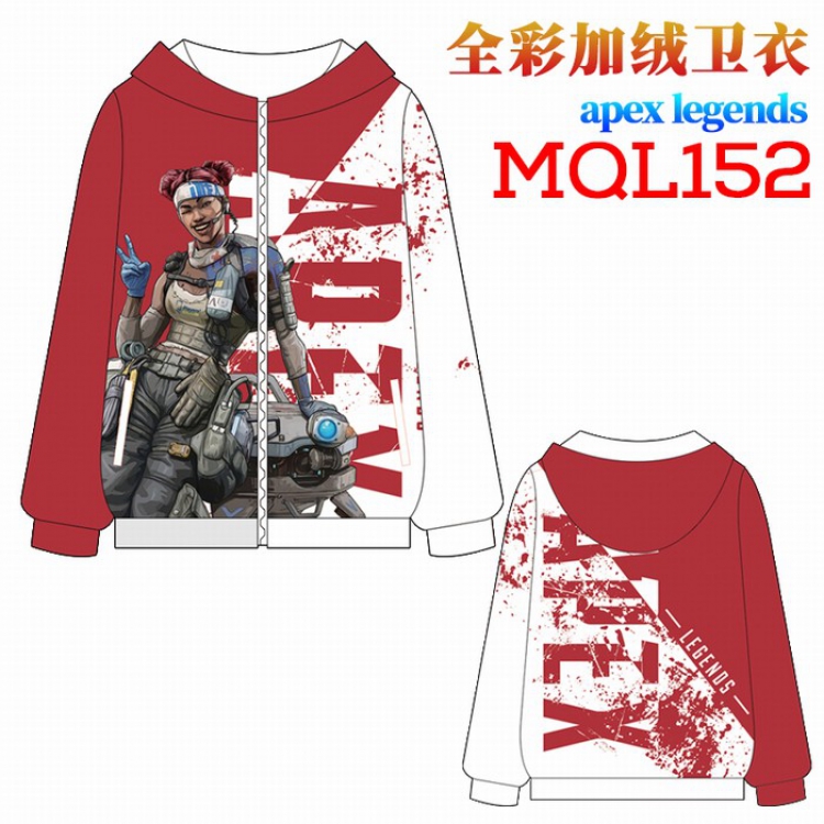 Apex Legends Full color plus velvet hooded zipper Sweatshirt Hoodie coat M L XL XXL XXXL MQL152