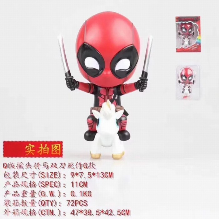 Q version Shake head Deadpool G models Boxed Figure Decoration 6X8CM a box of 72