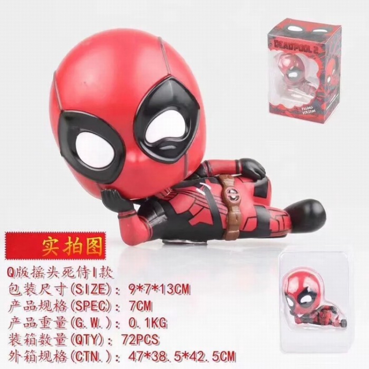 Q version Shake head Deadpool I models Boxed Figure Decoration 6X8CM a box of 72