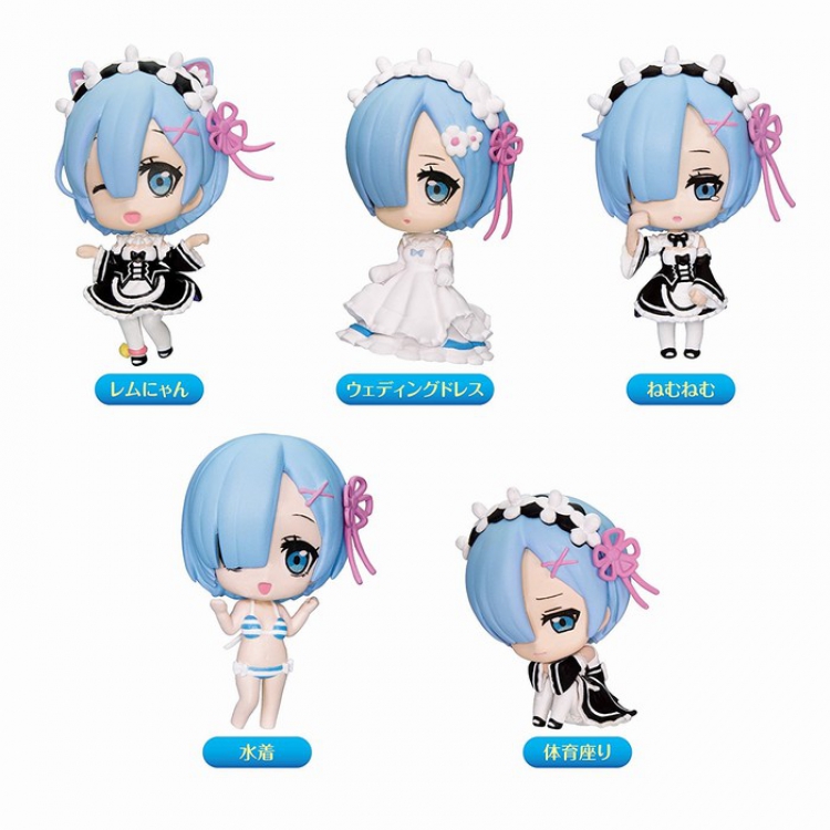 Re:Zero kara Hajimeru Isekai Seikatsu a set of 5 Rem Wedding dress Boxed Figure Decoration 5.5X5.5X7.5CM a box of 150