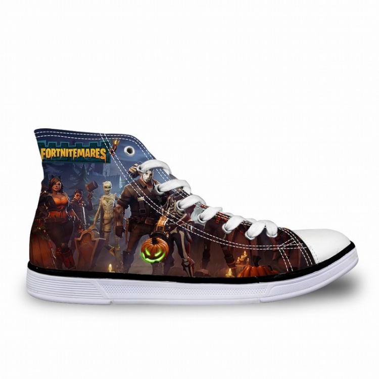 Fortnite Printed flat strap male and female high-top canvas shoes 35-45 yardage preorder 7 days FY6114AK