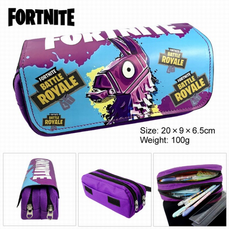Fortnite PU surface Multifunction Double layer Zipper Flip cover Pencil Bag Style E