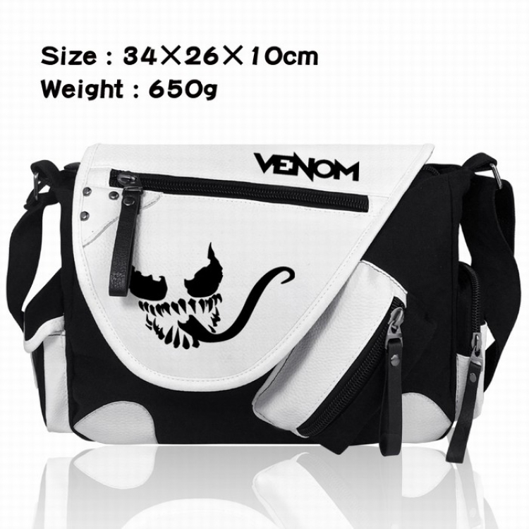 Venom Thick PU leather canvas color matching bag Style B