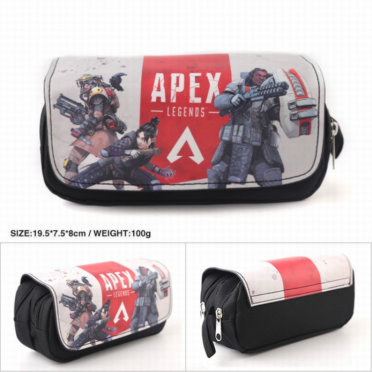 Apex legends Double zipper PU pencil case pencil bag 19.5X7.5X8CM Style D