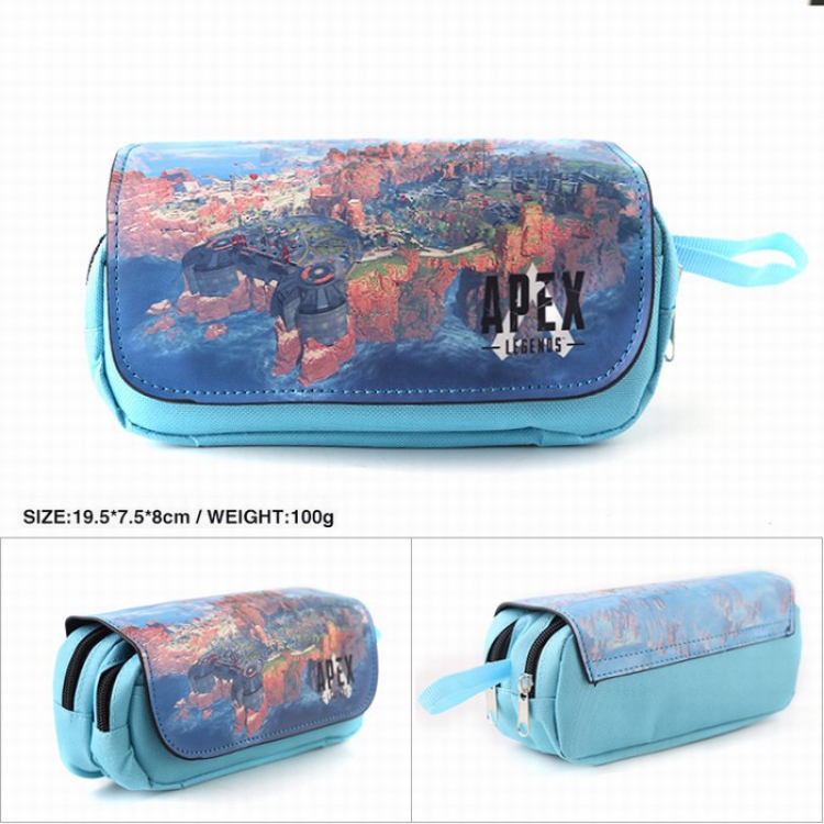 Apex legends Double zipper PU pencil case pencil bag 19.5X7.5X8CM Style A