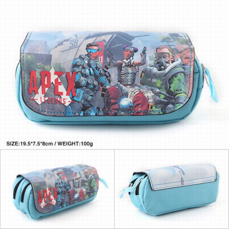 Apex legends Double zipper PU pencil case pencil bag 19.5X7.5X8CM Style B