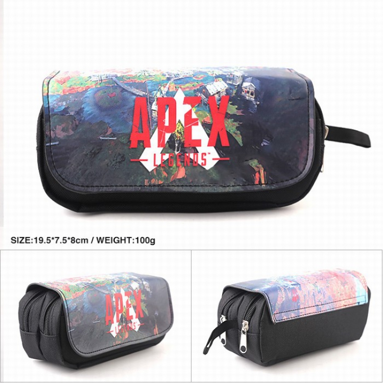 Apex legends Double zipper PU pencil case pencil bag 19.5X7.5X8CM Style F