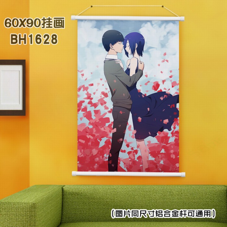 Tokyo Ghoul White Plastic rod Cloth painting Wall Scroll 40X60CM BH-1628