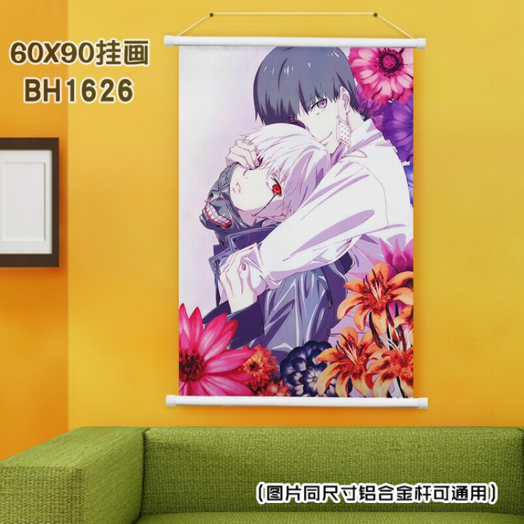 Tokyo Ghoul White Plastic rod Cloth painting Wall Scroll 40X60CM BH-1626