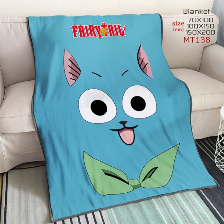 Fairy tail Anime large mink cashmere blankets 150X200CM MT138