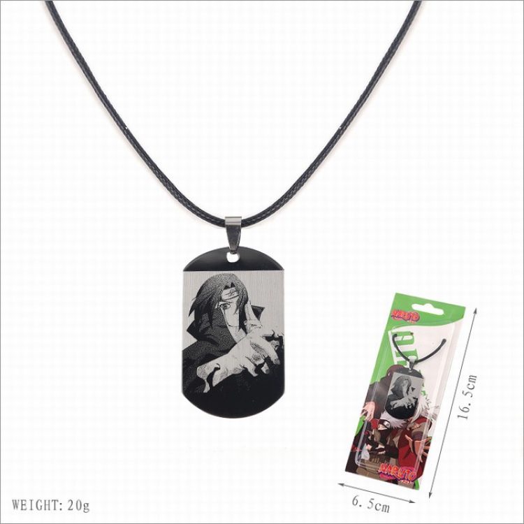 Naruto Stainless steel medal Black sling necklace price for 5 pcs Style A