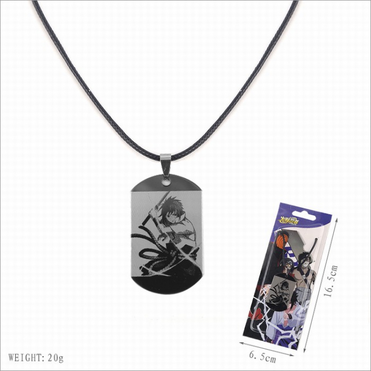 Naruto Stainless steel medal Black sling necklace price for 5 pcs Style C