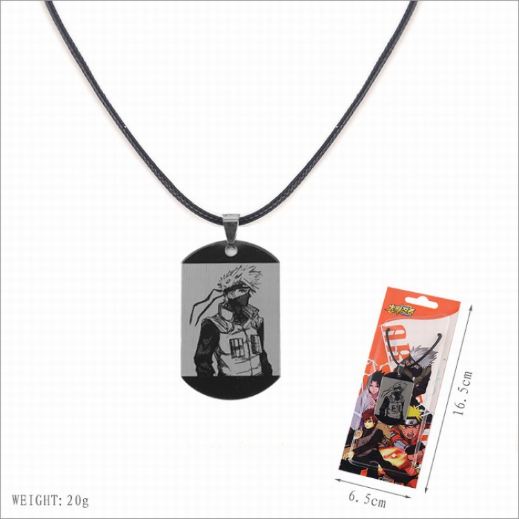 Naruto Stainless steel medal Black sling necklace price for 5 pcs Style B
