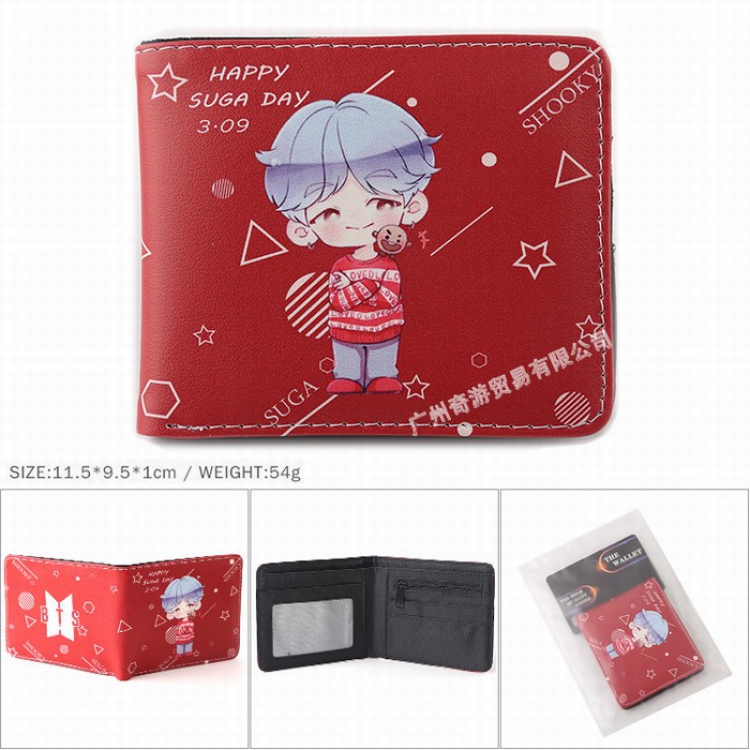 BTS BT21 Full color Twill two-fold short wallet Purse 11.5X9.5X1CM 54G Style H